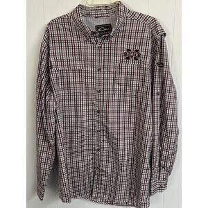 MSU Drake Waterfowl Vented Fishing Shirt Mens L Long Sleeve
